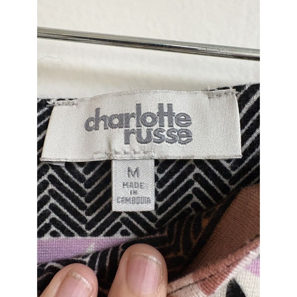 Charlotte Russe Aztec Mini Skirt S Pink Orange Geometric Tribal Boho Bodycon EUC - Picture 6 of 8